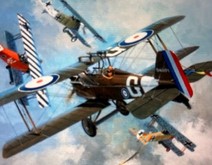 ww1 biplanes in a dogfight
