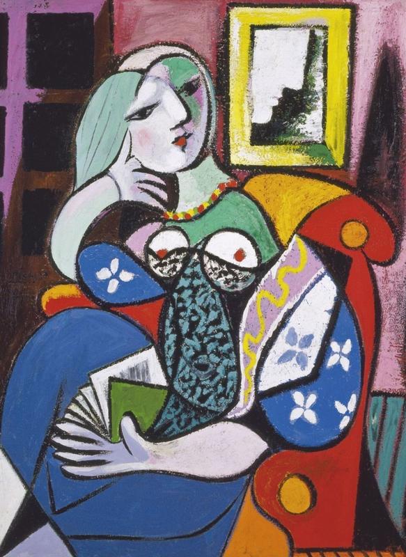 Picasso image of woman reading book