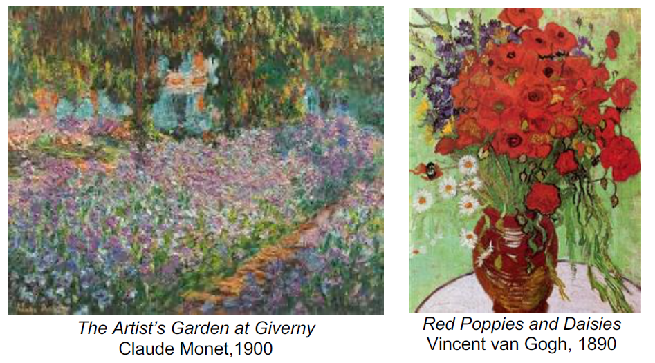 Two paintings of flowers
