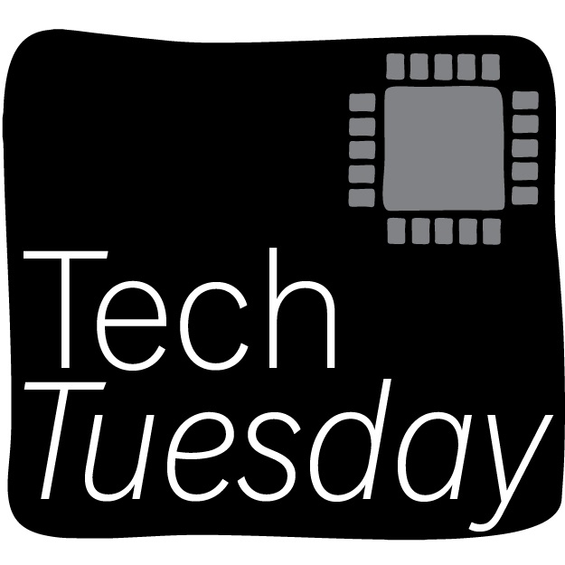 Tech Tuesday image logo: the words "Tech Tuesday" across a black background with a small computer chip in the far right corner