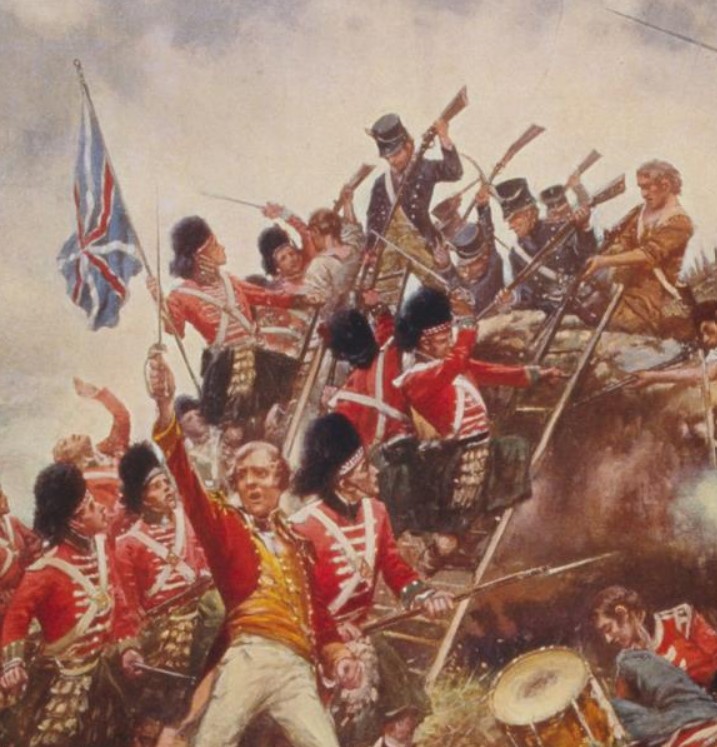 british soldiers attacking the american barricade