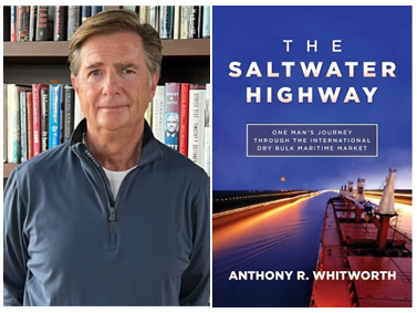 book jacket of The Saltwater Highway and head shot of author, Anthony R. Whitworth