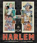 Image for "H Is for Harlem" - a large letter H filled with illustrations of African American historical figures and cultural iconography