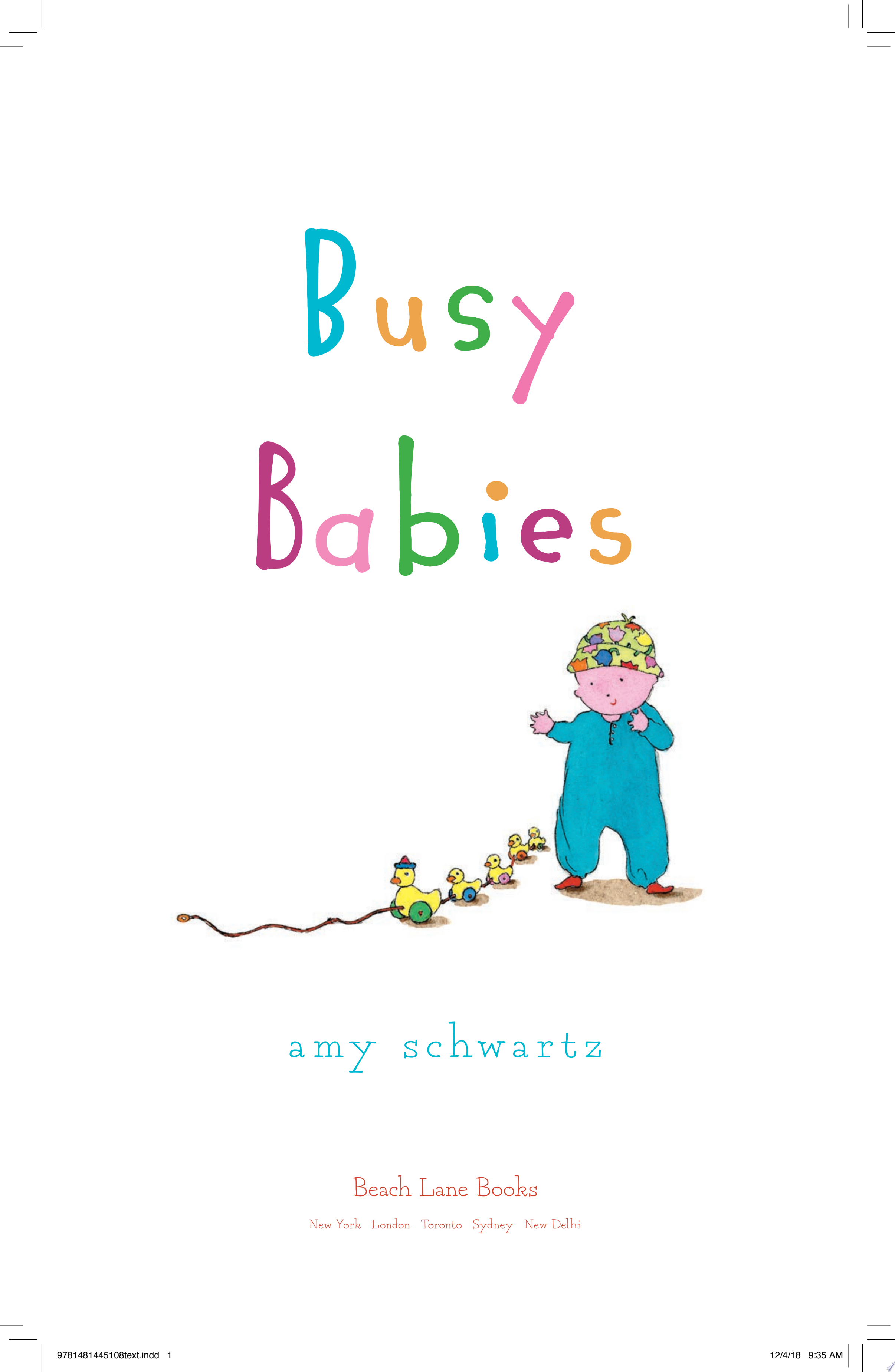 Image for "Busy Babies" - an illustration of a playing baby