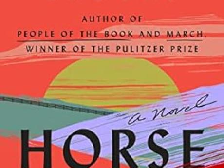 The author's name "Geraldine Brooks" appears on the top of the cover, beneath it is a sunset in a painterly style with the title "Horse" in the foreground