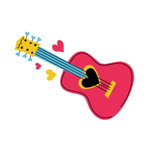 Guitar with Hearts