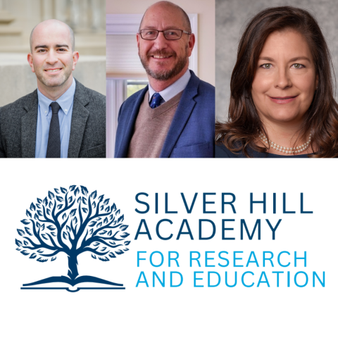 headshots of presenters with silver hill logo