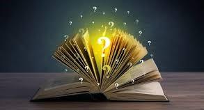 Book with glowing question marks