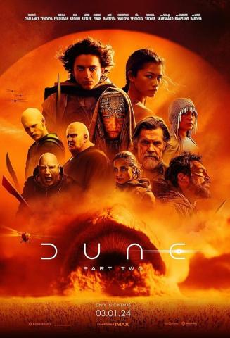 Characters from Dune, Part 2 in the desert