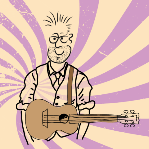 Illustration of Man with Guitar