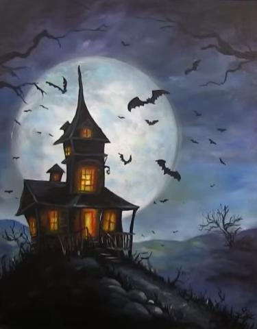 haunted house painting