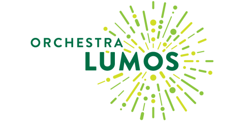 Orchestra Lumos with a green star burst 