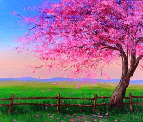 cherry blossom painting