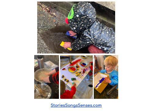 A child playing with sensory toys 