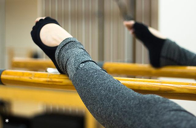 Foot on ballet barre