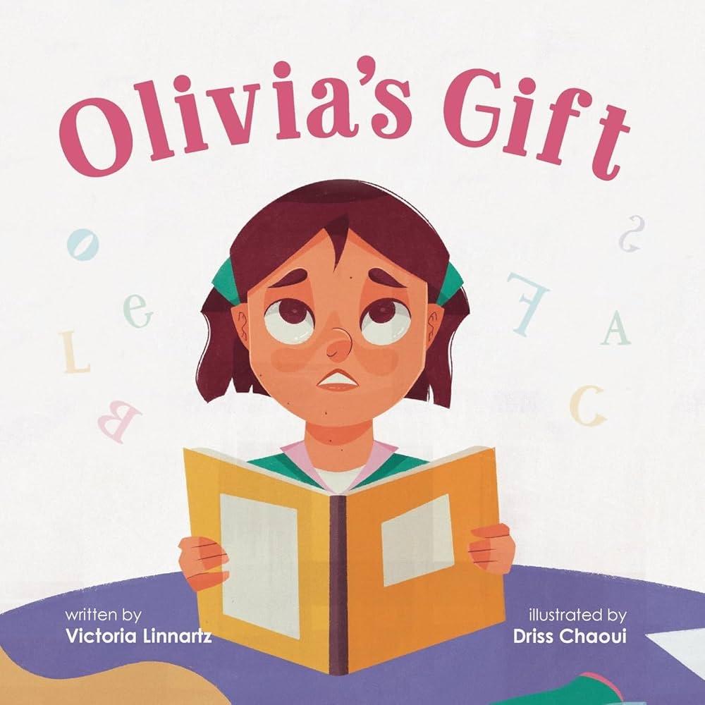 Olivia's Gift Book Cover with a Girl Holding a book