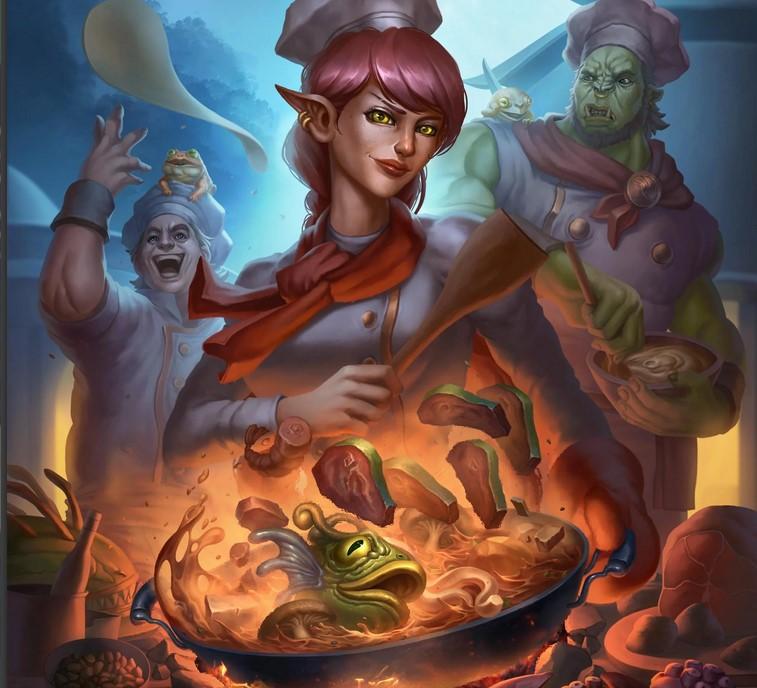 elf cooking a large meal