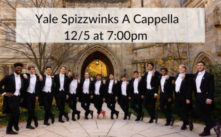 Yale a cappella concert December 5 at 7:00pm